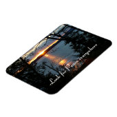 Zonsondergang over bos meer flexibele magneet (Linkerzijde)