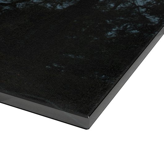 Zonsondergang over bos meer snijplank (Hoek)