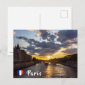 Zonsondergang over Conciergerie - Parijs, Frankrij Briefkaart (Voorkant / Achterkant)