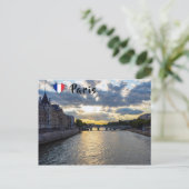 Zonsondergang over Conciergerie - Parijs, Frankrij Briefkaart (Staand voorkant)