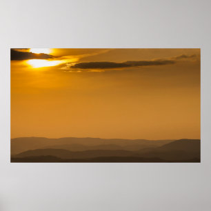 Zonsondergang over de Allegheny Mountains, West Vi Poster
