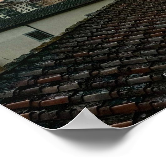 Zonsondergang Over de Arno River, Florence Italië  Poster (Hoek)