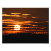 Zonsondergang over de baai fotoprint