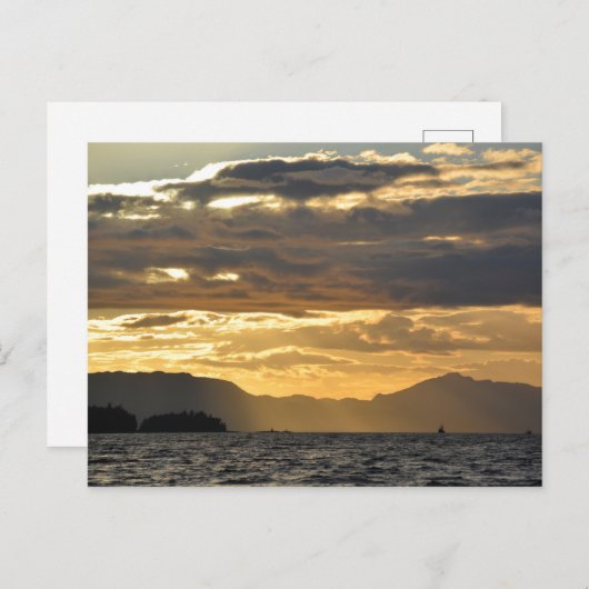 Zonsondergang over de baai van Ketchikan Briefkaart (Voorkant / Achterkant)