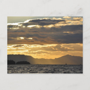 Zonsondergang over de baai van Ketchikan Briefkaart