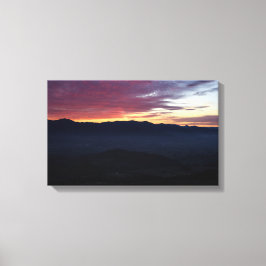Zonsondergang over de bergen in Zuid-Oregon Canvas Afdruk