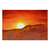 Zonsondergang over de bergen, perfect poster (Voorkant)