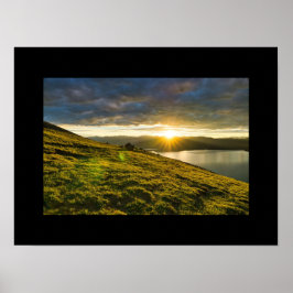 Zonsondergang Over de Bergen Poster