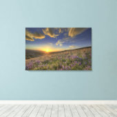 Zonsondergang over de Bitterroot Mountains en uitg Canvas Afdruk (Insitu (Houten vloer))