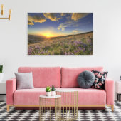 Zonsondergang over de Bitterroot Mountains en wijd Canvas Afdruk (Insitu (Woonkamer))
