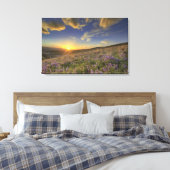 Zonsondergang over de Bitterroot Mountains en wijd Canvas Afdruk (Insitu (Slaapkamer))