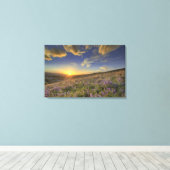 Zonsondergang over de Bitterroot Mountains en wijd Canvas Afdruk (Insitu (Houten vloer))
