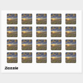Zonsondergang over de Bitterroot Mountains en wijd Vierkante Sticker (Vel)