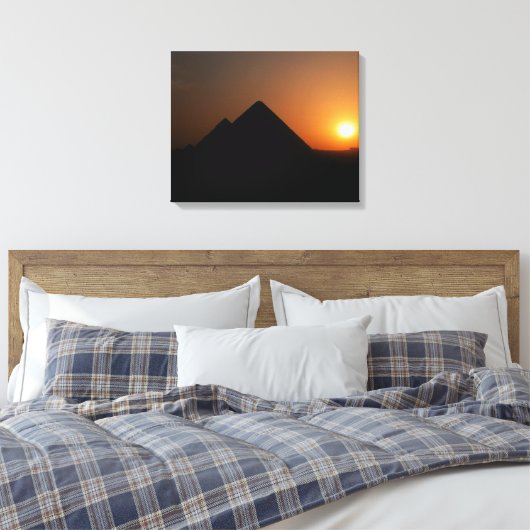 Zonsondergang over de Grote Piramide - Canvas Prin (Insitu (Slaapkamer))