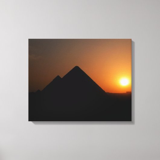 Zonsondergang over de Grote Piramide - Canvas Prin Afdruk (Voorkant)