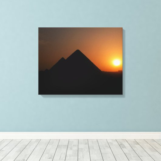 Zonsondergang over de Grote Piramide - Canvas Prin Afdruk (Insitu (Houten vloer))