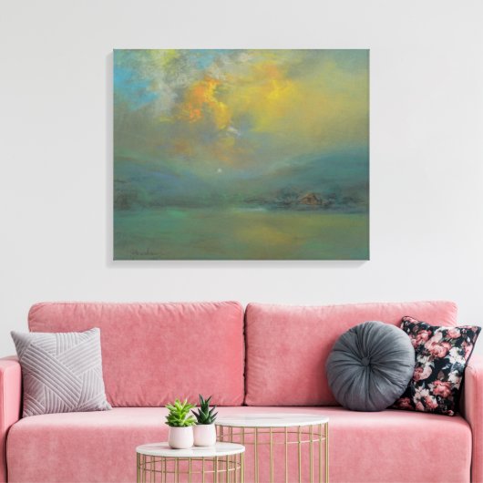 Zonsondergang over de heuvels (door Glenn Cooper H Canvas Afdruk (Insitu (Woonkamer))