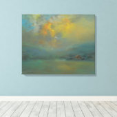 Zonsondergang over de heuvels (door Glenn Cooper H Canvas Afdruk (Insitu (Houten vloer))