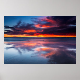 Zonsondergang over de Kanaaleilanden, CA Poster