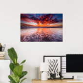 Zonsondergang over de Kanaaleilanden Poster (Thuiskantoor)