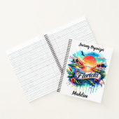 Zonsondergang over de levendige landschappen van F Notitieboek (Binnen)