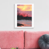 Zonsondergang over de North Platte River Canvas Afdruk (Insitu (Woonkamer))