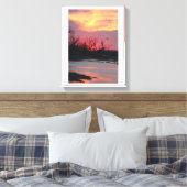 Zonsondergang over de North Platte River Canvas Afdruk (Insitu (Slaapkamer))