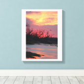 Zonsondergang over de North Platte River Canvas Afdruk (Insitu (Houten vloer))