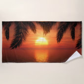 Zonsondergang over de Ocean Beach Towel Strandlaken (Voorkant)