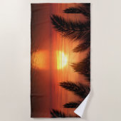 Zonsondergang over de Ocean Beach Towel Strandlaken (Voorkant)