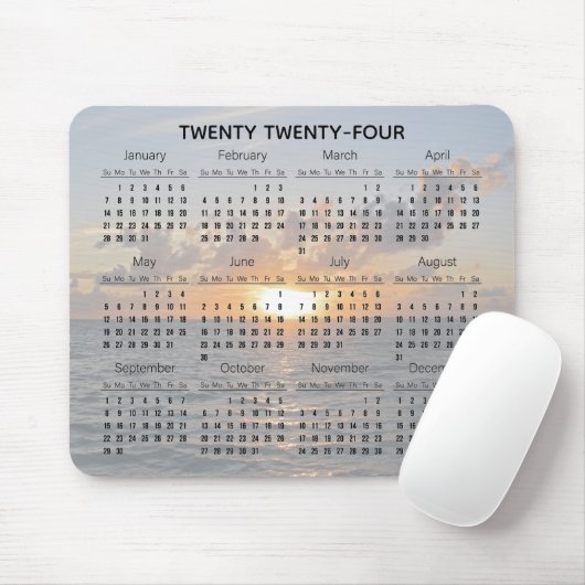 Zonsondergang over de Ocean Design Kalender 2024 Muismat (Met muis)