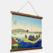 Zonsondergang over de Ryōgoku-brug Katsushika Hoku Hangend Wandkleed (Gebogen)