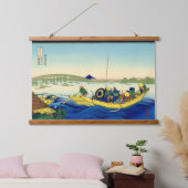 Zonsondergang over de Ryōgoku-brug Katsushika Hoku Hangend Wandkleed (Slaapkamer)