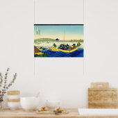 Zonsondergang over de Ryōgoku-brug Katsushika Hoku Poster (Keuken)
