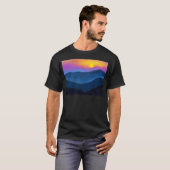 Zonsondergang Over De Smokey Mountains Actief T-shirt (Voorkant volledig)