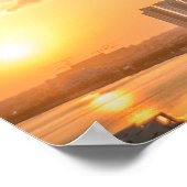 Zonsondergang over de stad Doha, Qatar Poster (Hoek)