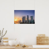 Zonsondergang over de stad Doha, Qatar Poster (Keuken)