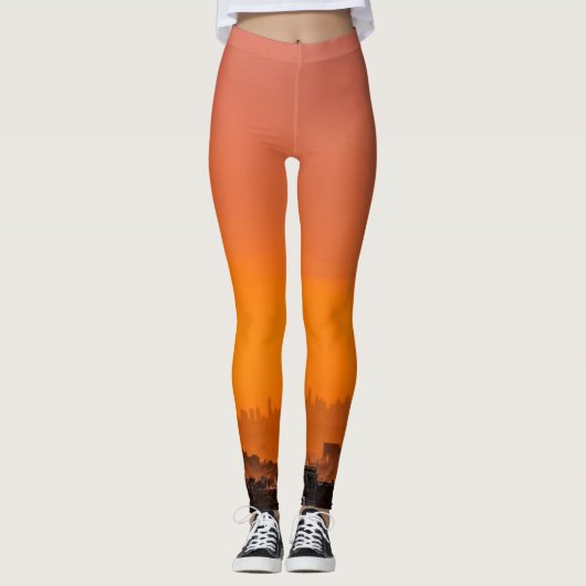 Zonsondergang over de stad leggings (Voorkant)