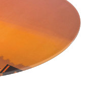 Zonsondergang over de stad snijplank (Hoek)