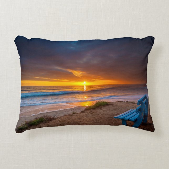 Zonsondergang over de Stille Oceaan Accent Kussen (Voorkant)