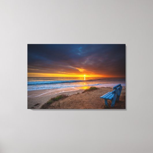 Zonsondergang over de Stille Oceaan Canvas Afdruk (Voorkant)