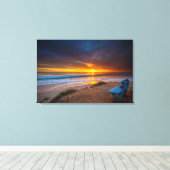 Zonsondergang over de Stille Oceaan Canvas Afdruk (Insitu (Houten vloer))