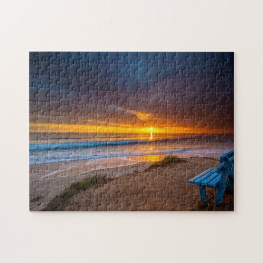 Zonsondergang over de Stille Oceaan Legpuzzel (Horizontaal)