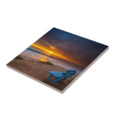 Zonsondergang over de Stille Oceaan Tegeltje (Zijkant)