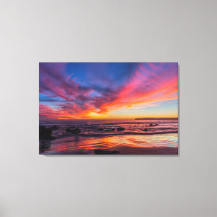 Zonsondergang over de Stille Oceaan vanuit Coronad Canvas Afdruk