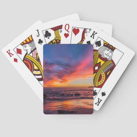 Zonsondergang over de Stille Oceaan vanuit Coronad Pokerkaarten (Achterkant)