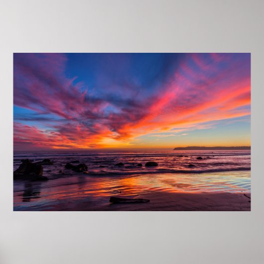 Zonsondergang over de Stille Oceaan vanuit Coronad Poster (Voorkant)