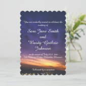 zonsondergang over de woestijn bruiloft uitnodigin kaart (Staand voorkant)