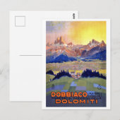 Zonsondergang over Dobbiacho, Dolomieten, Italië Briefkaart (Voorkant / Achterkant)