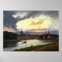 Zonsondergang over Dresden (Klassiek stadslandscha